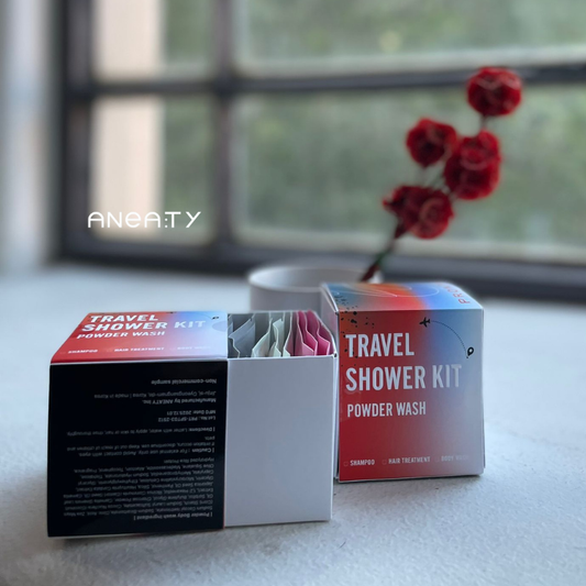 PRONTY   Travel Shower Kit Powder Type - 3-Piece Set